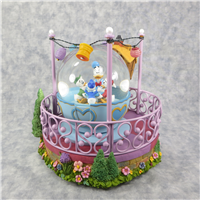 DONALD HUEY DEWEY & LOUIE 8-1/2 inch Donald's Teacup Ride Snow Globe (Disney Direct, 28563, 1993)