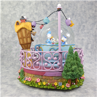 DONALD HUEY DEWEY & LOUIE 8-1/2 inch Donald's Teacup Ride Snow Globe (Disney Direct, 28563, 1993)