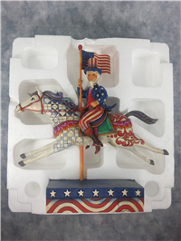 GOD BLESS AMERICA 9-1/4 inch Uncle Sam Riding Horse Figurine (Jim Shore, Enesco, 4013280, 2008)