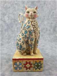 EVANGALINE 6-3/4 inch Cat White/Grey Figurine (Jim Shore, Enesco, 4004864, 2005)