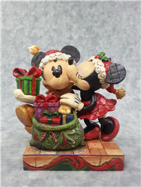 A CHRISTMAS KISS 6-1/2 inch Disney Minnie & Mickey Mouse Figurine (Jim Shore, Enesco, 4009120, 2007)