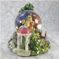 LADY AND THE TRAMP Wet Cement 7-1/2 inch Musical Light Up Snowglobe (Disney Store, #21121)