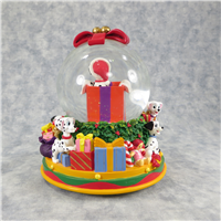 101 DALMATIANS 6-1/4 inch Christmas Puppies Musical Snow Globe (Disney Direct, #21357)