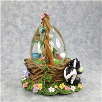 THUMPER & FLOWER 6-3/4 inch Bambi Musical Easter Snow Globe (Disney, #20581)