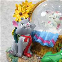 ARISTOCATS IN BASKET 6-1/2 inch Musical Snow Globe (Disney Direct, #95520)