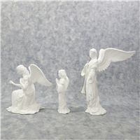 THE ANGELS IN ADORATION Nativity Sculpture Collection 7-1/2 inch White Bone China Figurines (Lenox, 1989)