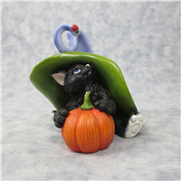 ALL SET TO CONJURE UP A LITTLE FUN 8 inch Black Cat & Witch Hat Figurine (Charming Purr...Sonalities, Enesco, 4027981, 2012)
