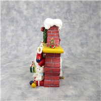 STOCKING UP FOR SANTA 4 inch Santa In Chimney Mouse Figurine (Charming Tails, Enesco, 87/171, 2007)