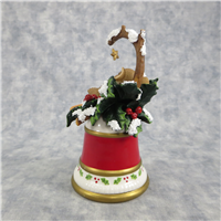 WISHING YOU THE HOLIDAY OF YOUR DREAMS 5-1/4 inch Sleeping Mouse on Christmas Bell Figurine (Charming Tails, Enesco, 98/555, 2007)