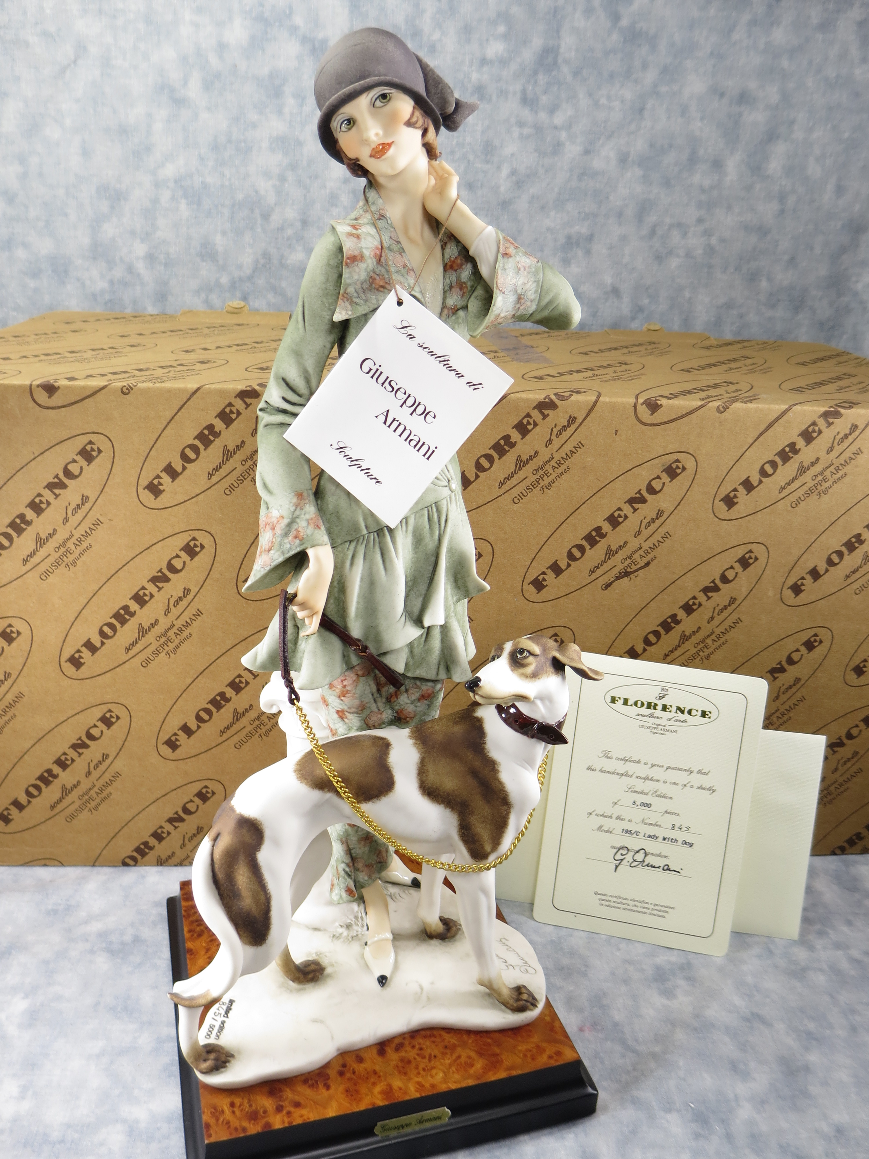 How much is LADY WITH DOG/BORZOI 17-1/4 inch Limited Edition