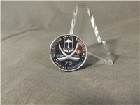 1970 Equatorial Guinea 75 Pesetas Abraham Lincoln Silver Proof KM#10.1