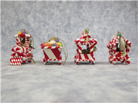GUMDROP EXPRESS 4 Piece Winter Candy Cane Train Figurine Ornaments (Charming Tails, Fitz and Floyd, 2006)