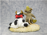 FARMER MACKENZIE 3-1/4 inch Mouse and Patch Work Cow Figurine (Charming Tails, Silvestri, 87/704)
