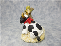 FARMER MACKENZIE 3-1/4 inch Mouse and Patch Work Cow Figurine (Charming Tails, Silvestri, 87/704)