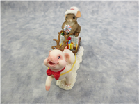 PULLING FOR A HAPPY HOLIDAY Mouse and Pig Figurine (Charming Tails, Enesco, 87/150)
