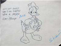 DONALD DUCK 'It All Started With A Duck' Disney Artist Signed Hand Drawn Sketch (Walt Disney World, 1990's)