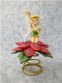 TINKER BELL 8 inch Disney Poinsettia Christmas Tree Topper Figurine (Jim Shore, Enesco, 4023546, 2011)