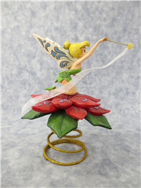 TINKER BELL 8 inch Disney Poinsettia Christmas Tree Topper Figurine (Jim Shore, Enesco, 4023546, 2011)