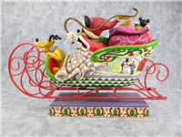 LAUGHING ALL THE WAY 8-3/4 inch Disney Mickey Mouse/Santa Sleigh Figurine (Jim Shore, Enesco, 4005626, 2006)
