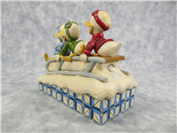 DOWNHILL DUCKS 4-7/8 inch Disney Huey Dewey & Louie Sledding Figurine (Jim Shore, Enesco, 4033270, 2012)