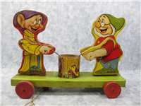 DOPEY & DOC Snow White Dwarfs Drummer Pull Toy #770 (Walt Disney ENT/Fisher Price, 1937)