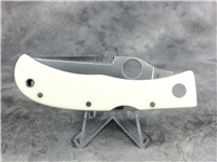 Rare *JESS HORN* SPYDERCO C34PWH White Micarta Lockback