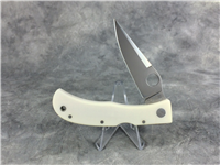 Rare *JESS HORN* SPYDERCO C34PWH White Micarta Lockback