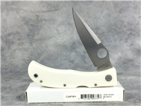 Rare *JESS HORN* SPYDERCO C34PWH White Micarta Lockback