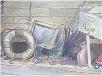 OLIVER AND COMPANY Original Animation Production Cel Set-Up w/ Hand-Painted Background (Disney, 1988)
