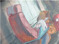 OLIVER AND COMPANY Original Animation Production Cel Set-Up w/ Hand-Painted Background (Disney, 1988)