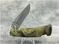 2002 BUCK 450 Protege Camo Serrated Lockback  with Sheath