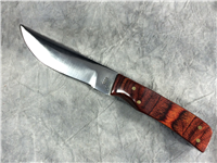 RAY JOHNSON 8-1/8" Fixed Blade Knife with Leather Sheath