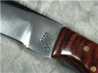 RAY JOHNSON 8-1/8" Fixed Blade Knife with Leather Sheath