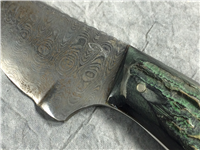 HG Green Damascus 6-3/8-inch Drop Point Knife with Sheath