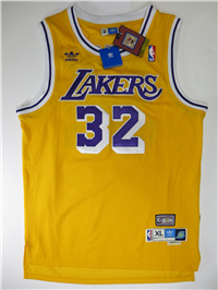 MAGIC JOHNSON #23 Signed Yellow Adidas LAKERS Basketball Swingman Jersey Size XL Length +2 (PSA/DNA COA, 2013)