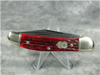 BUCK CREEK Red Jigged Bone Handmade 2-Blade Copperhead