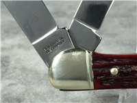 BUCK CREEK Red Jigged Bone Handmade 2-Blade Copperhead