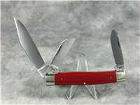 BUCK CREEK Handmade Red 3-Blade Stockman