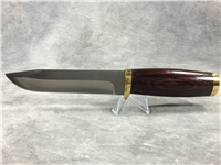Wood-Handled 9-1/4" Fixed-Blade Knife with Sheath