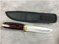 Wood-Handled 9-1/4" Fixed-Blade Knife with Sheath