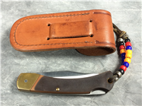SCHRADE OLD TIMER 6OT Sawcut Folding Lockback  in Leather Sheath
