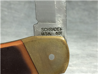 SCHRADE OLD TIMER 6OT Sawcut Folding Lockback  in Leather Sheath