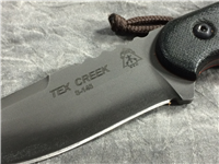 TOPS KNIVES Tex Creek S-145 8-7/8" Black River Wash Fixed-Blade Hunters Knife