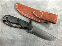 TOPS KNIVES Tex Creek S-145 8-7/8" Black River Wash Fixed-Blade Hunters Knife