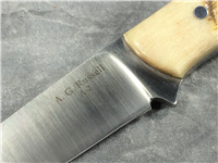 A.G. RUSSELL A-2 Rams Horn 8-1/8" Hunting Knife with Leather Sheath