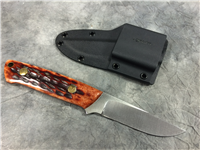 ARKANSAS MADE DOZIER 7-1/2" Jigged Bone Fixed-Blade Knife with Kydex Sheath