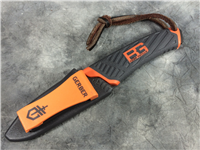 GERBER Bear Grylls Partially-Serrated 7-3/4" Fixed-Blade Knife & Sheath