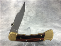 2001 BUCK 110 Wood Lockback  with Black Leather Buck Sheath