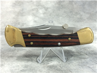 2001 BUCK 110 Wood Lockback  with Black Leather Buck Sheath