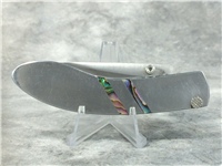 Rare 1980s PARKER CUTLERY BENCH MADE Stainless Steel  Abalone Inlays